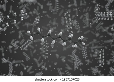 Decane Molecule Made With Balls, Conceptual Molecular Model. Chemical 3d Rendering