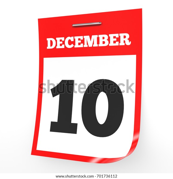 December 10 Calendar On White Background Stock Illustration 701736112