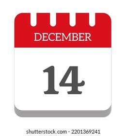 December 14 Calendar Flat Icon