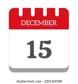 December 15 Calendar Flat Icon