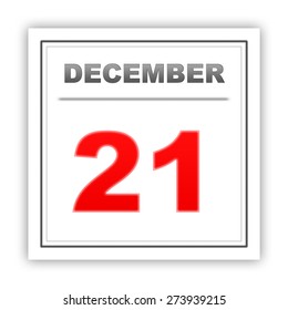 December 21. Day On The Calendar. 3d