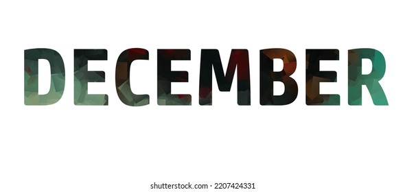 DECEMBER Text. Typography Text Banner Word DECEMBER Design Stock