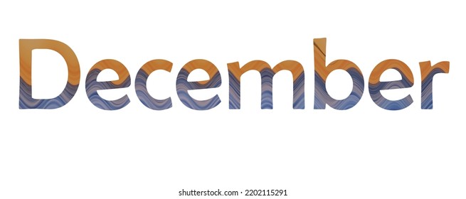 December. Typography Text Banner Word December Design