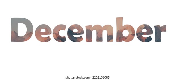 December. Typography Text Banner Word December Design