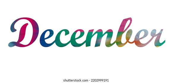 December. Typography Text Banner Word December Design