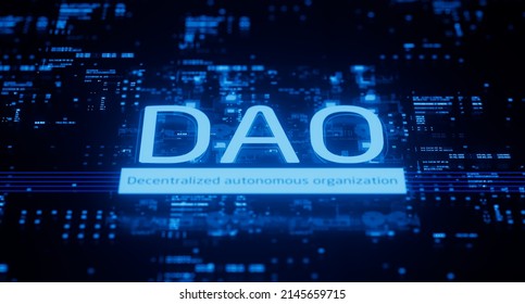 Decentralized Autonomous Organization Fintech Technology 3d Illustration