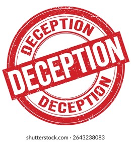 DECEPTION text written on red round grungy stamp sign