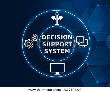 decision support system tech concept.A computer-based system that helps organizations make decisions by analyzing data and providing actionable insights.