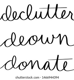 Declutter Deown Donate Simple Sign