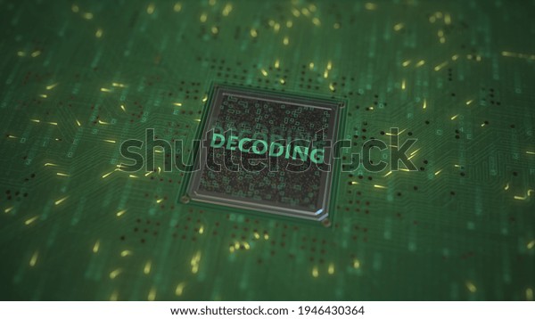 Decoding Text On Computer Processor Animation Stock Illustration ...