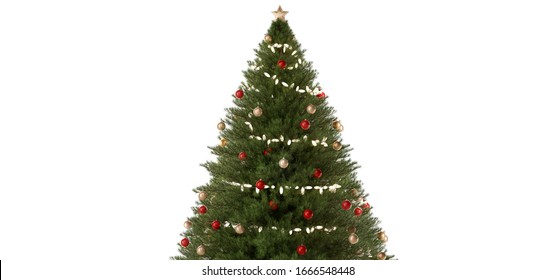 Decorated Christmas Fir Tree 3d-illustration