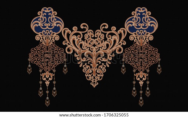 Decorated Elegant Luxurious Patterns Rococo Baroque Stock Illustration ...