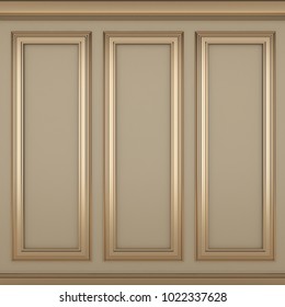 Decoration Classic Cream Wall ,3d Render 