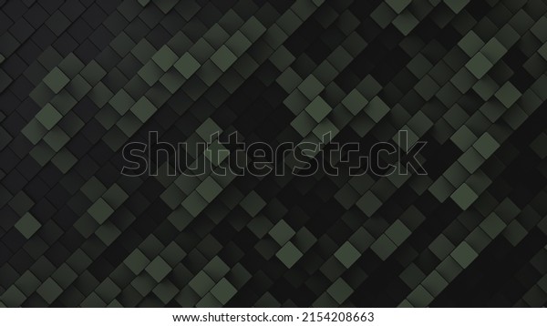 Decorative abstract background in\
military style. Camouflaged back. Shades of green. 3d\
rendering
