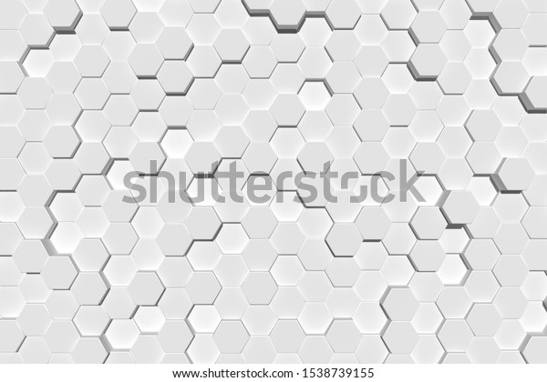 Decorative abstract background of texture with\
white hexagons. Decorative relief background based on the geometric\
shape of the\
hexagon