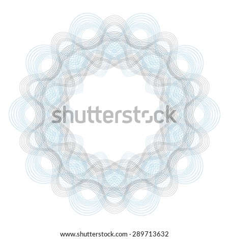 Decorative Circle Wave Frame Isolated on White Background