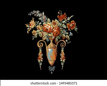 Decorative Elegant Luxury Design.Vintage Elements In Baroque, Rococo Style.Design For Cover, Fabric, Textile, Wrapping Paper .