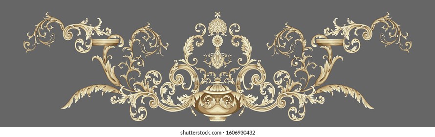 Decorative Elegant Luxury Design.Vintage Elements In Baroque, Rococo Style.Design For Cover, Fabric, Textile, Wrapping Paper .