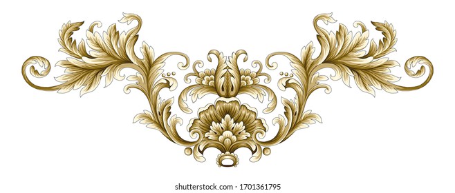 Decorative Elegant Luxury Design.Vintage Elements In Baroque, Rococo Style.Digital Painting.Design For Cover, Fabric, Textile, Wrapping Paper .