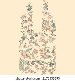 Decorative embroidery floral motifs   leaves