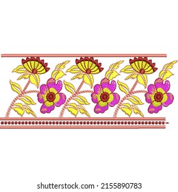 Decorative Embroidery Lace Border Design White Stock Illustration 