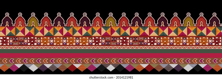 decorative, ethnic, dynamix, mughal art, traditional border motif pattern.