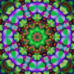 Decorative Fantasy , Flower Ornament. The Idea For The Fabric, Wallpaper, Carpets, Seal. Abstract Pattern Kaleidoscope Illustration With A Kaleidoscope. Psychedelic Background 