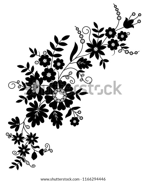 decorative floral element for design on a\
white\
background