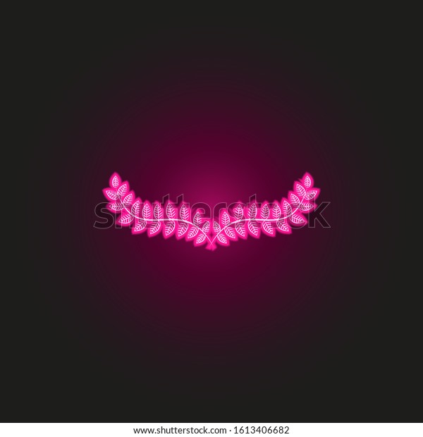 Decorative floral Ornament for text neon\
style icon. Simple thin line, outline of decorative floral icons\
for ui and ux, website or mobile\
application