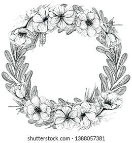 Spring Flower Wreath Crocuses Vector Isolated Stock Vector (Royalty ...