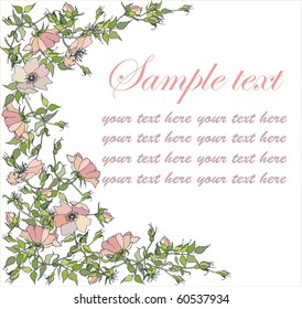 Decorative framework. Wild rose.