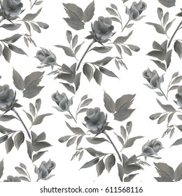 Floral Pattern Black White Leaf On Stock Vector (Royalty Free ...