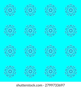 Decorative Kaleidoscope Artwork With Complex Geometric Structures And Elegant Symmetrical Visual Balance blue star