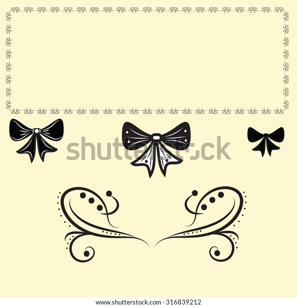decorative ornament for the design of bows Doodles\
frame ornamental bitmap\
image