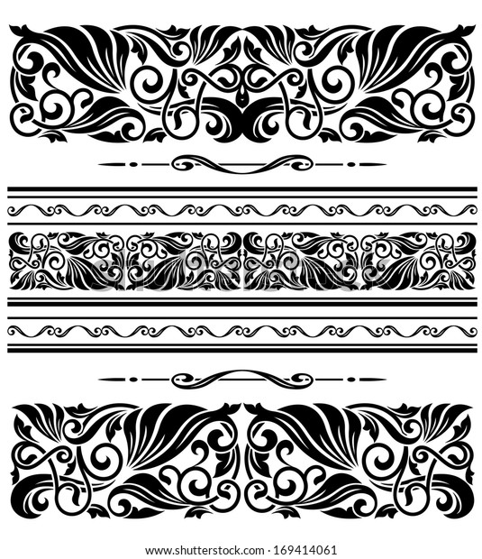 Decorative\
ornaments and patterns with floral embellishments for design.\
Vector version also available in\
gallery