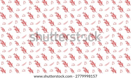 Decorative repetitive pattern featuring soft red and pink shapes in multiple scales and shades