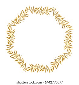 Natural Vector Frame Gold Leaves On Stock Vector (Royalty Free) 1874725885