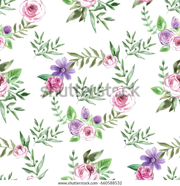 Decorative Seamless Pattern Flowers Beautiful Floral Stock Illustration 660588532