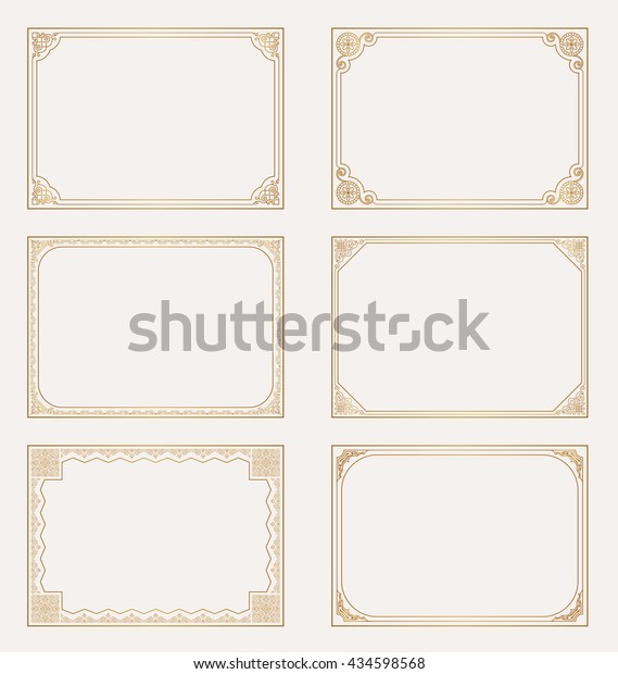 Decorative vintage frames and borders\
set. Baroque decorative gold frames. Raster copy\
JPG