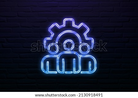 dedicated software development team icon neon style