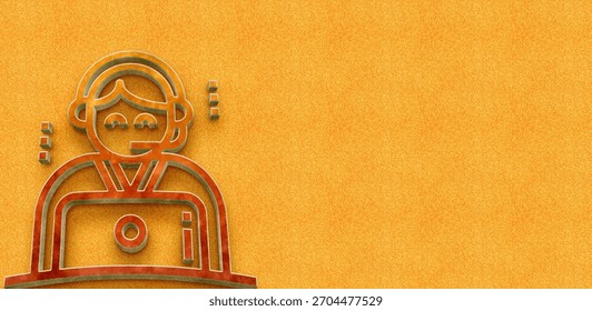 Dedicated Support Icon Representing a Customer Service Agent or Call Center Professional