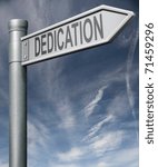 dedication road sign with clipping path