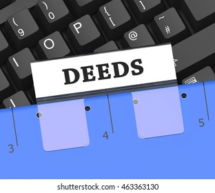 Deeds File Indicating Binder Paperwork And Certificate 3d Rendering