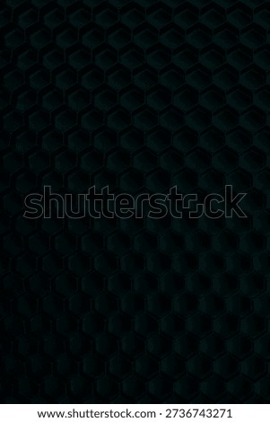 Deep blue green honeycomb pattern with a three-dimensional effect on the surface showing texture and geometry