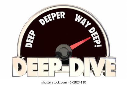 Deep Dive Deeper Details Speedometer Level 3d Illustration