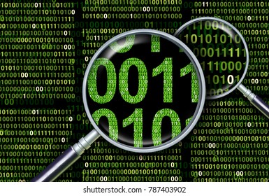 Deep Information Search As A Digital Forensics And Forensic Data Analysis Or Underlying Databases As A 3D Illustration.