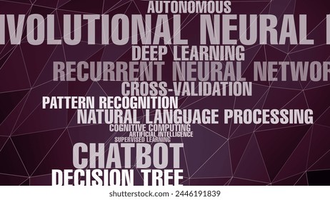 Deep learning in ai artificial intelligence texts abstract background with natural language processing and machine learning