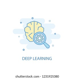 Deep learning concept trendy icon. Simple line, colored illustration. Deep learning concept symbol flat design from Artificial Intelligence  set. Can be used for UI/UX