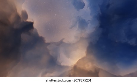 Deep outer space with stars and nebula 3d illustration