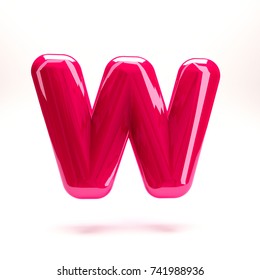 Deep Pink Glossy Celebrate Letter W Stock Illustration 741988936 ...